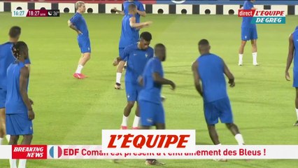 Coman est présent à l'entraînement des Bleus - Foot - CM 2022
