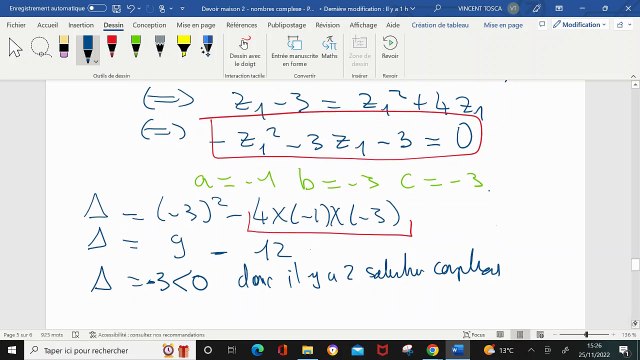 Exercice 8 - DM2 maths expertes - nombres complexes partie algébrique - 2022- 2023