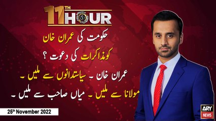 11th Hour | Waseem Badami | ARY News | 25th November 2022