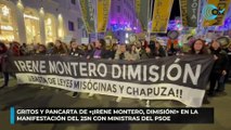 Gritos y pancarta de «¡Irene Montero, dimisión!» en la manifestación del 25N con ministras del PSOE