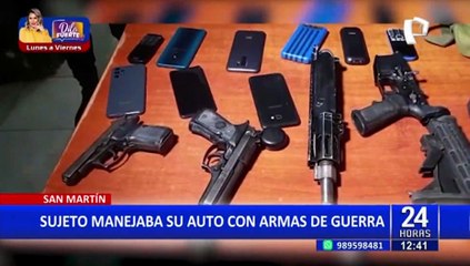 Policía de San Martín detiene a sujeto con varias armas de guerra escondidas