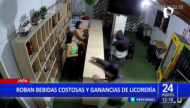Jaén: Delincuentes ingresan armados a una licorería y se llevan hasta costosas bebidas