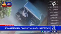 Los Olivos: Delincuentes roban autopartes de camioneta y huyen en mototaxi