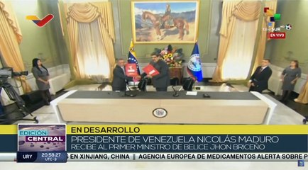 Pdte. Nicolás Maduro recibe al primer ministro de Belice, Jhon Briceño