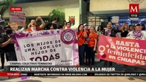 En la capital de Chiapas, feministas se manifestaron en contra de la violencia hacia las mujeres