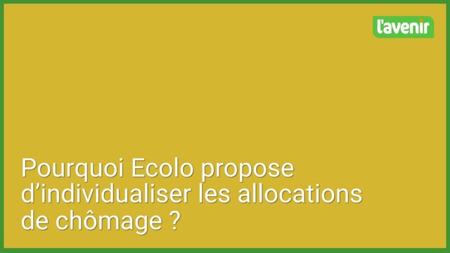 Jean-Marc Nollet : individualiser les allocations de chômage