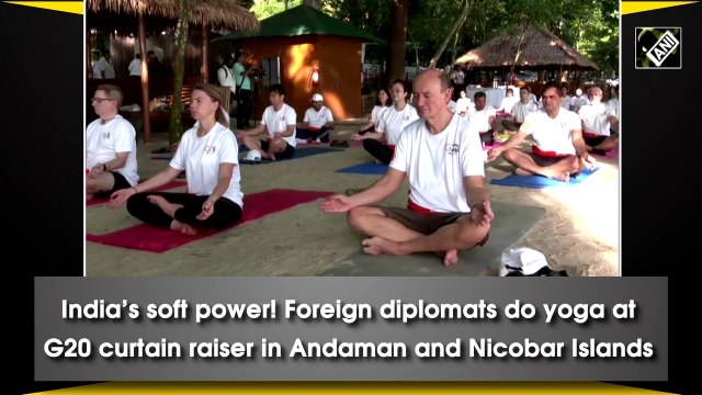 Foreign diplomats perform yoga at G20 curtain raiser