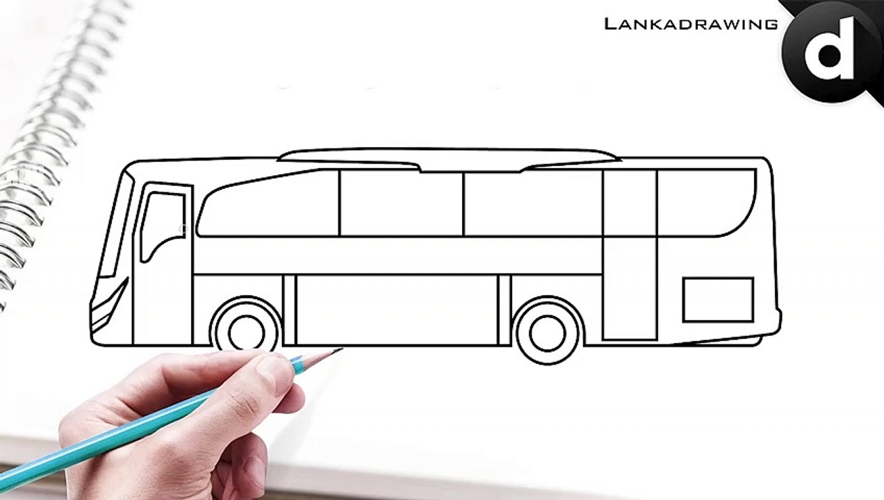 how to draw a simple and easy bus
