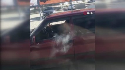 Otomobille seyir halindeyken nargile keyfi