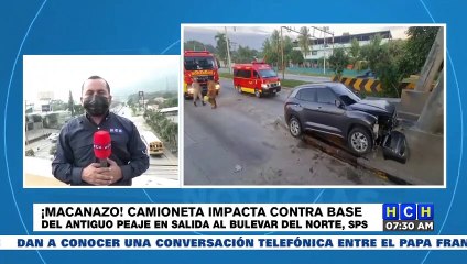 ¡Destartalado! “Rápido y Furioso” terminó encaramado sobre la base de un peaje en SPS