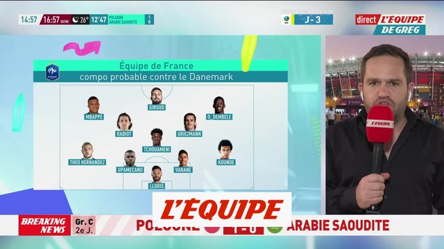 Varane et Koundé d'entrée face au Danemark - Foot - CM - Bleus