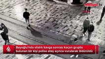 Beyoğlu'nda bir kişinin öldüğü çatışma öncesi yaşanan kavganın güvenlik kamerası görüntüsü