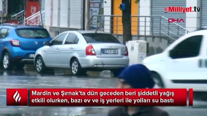 Mardin ve Şırnak’ta sağanak, evleri su bastı