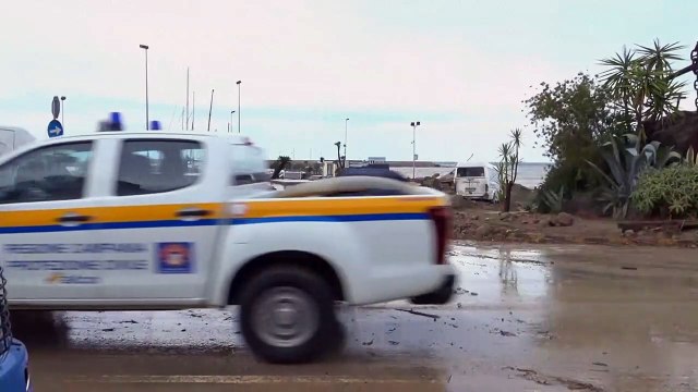 Damaged cars scattered along Ischia's seafront after landslide