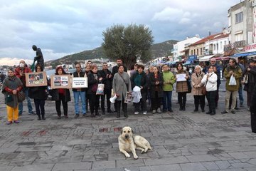 HAYVANLARA YÖNELİK ŞİDDET FOÇA'DA PROTESTO EDİLDİ