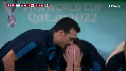 El llanto de Aimar después del gol de Messi ante México