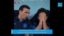 Desahogo y llanto Scaloni y Aimar emocionados tras los goles argentinos