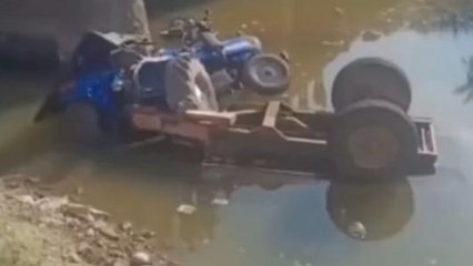 विदिशा: गहरे नाले में गिरी ट्रैक्टर-ट्रॉली समेत बाइक, घटना में 6 लोग घायल