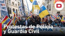 Miles de policías y guardias civiles salen a la calle contra las cesiones del Gobierno a ERC y Bildu