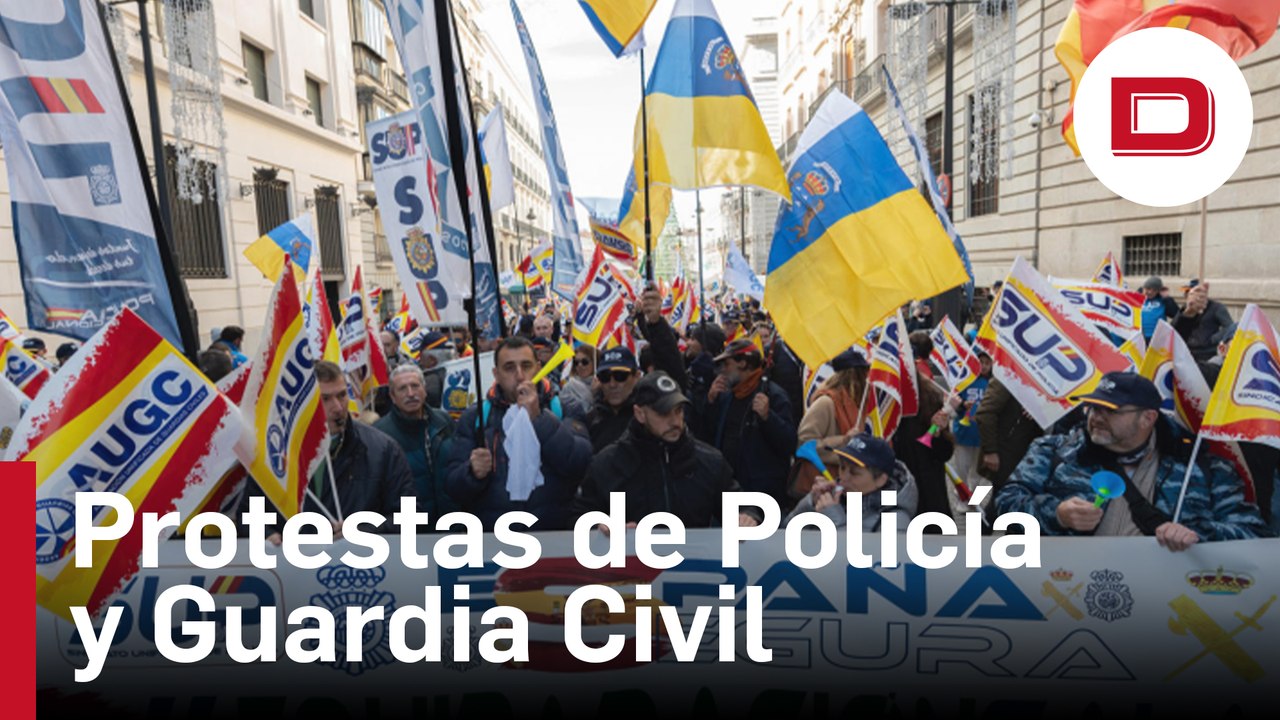 Miles de policías y guardias civiles salen a la calle contra las cesiones del Gobierno a ERC y Bildu