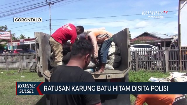 Ratusan Karung Batu Hitam Dari Tambang Ilegal di Gorontalo Disita Polisi