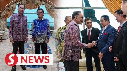 Anwar receives courtesy calls from Warisan, GRS