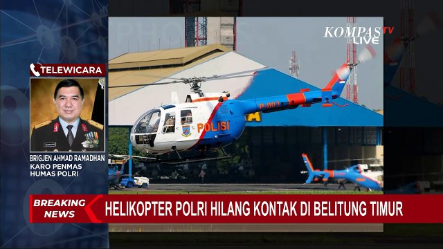 Helikopter P-1103 Milik Polri Hilang Kontak di Bangka Belitung saat Cuaca Buruk