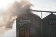 Edirne'de yağ fabrikasında çıkan yangına müdahale ediliyor (2)
