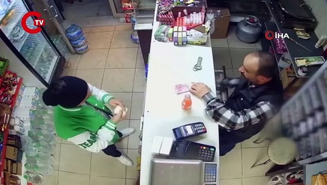 Başakşehir’de büfeden 30 TL’lik alışveriş yaptı, bin TL’lik ürün çaldı