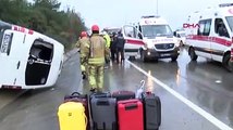 Yağışlı hava nedeniyle yolcu minibüsü kazası: 2'si ağır 10 kişi yaralı