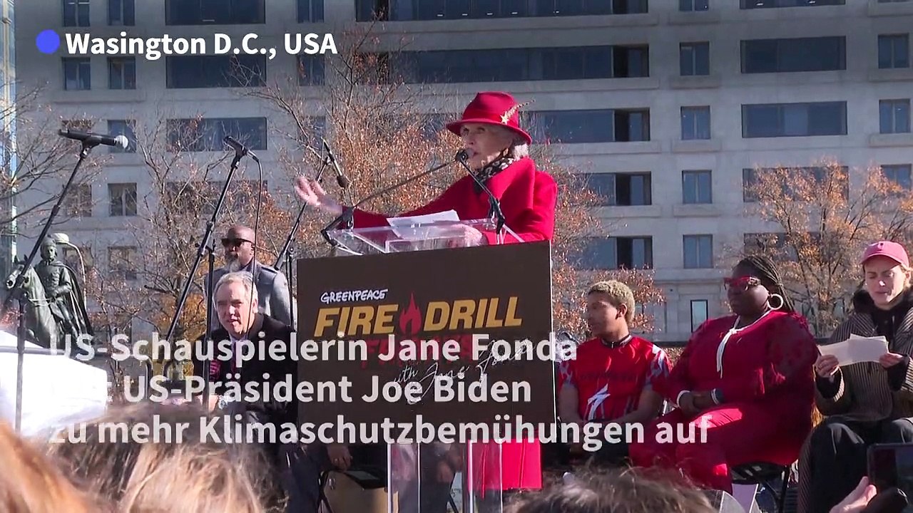 Jane Fonda ruft US-Regierung zu mehr Klimaschutzbemühungen auf