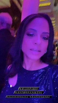 Christina Milian en robe fendue sur son 31 avec M. Pokora, Gael Monfils et sa femme et Tony Parker.