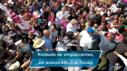 “¡Cuiden al Presidente!”; asistentes a la marcha hacen sudar a equipo de seguridad de AMLO