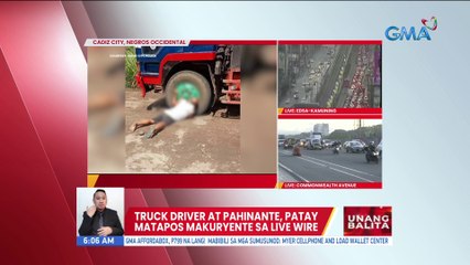 Truck driver at pahinante, patay matapos makuryente sa live wire | UB
