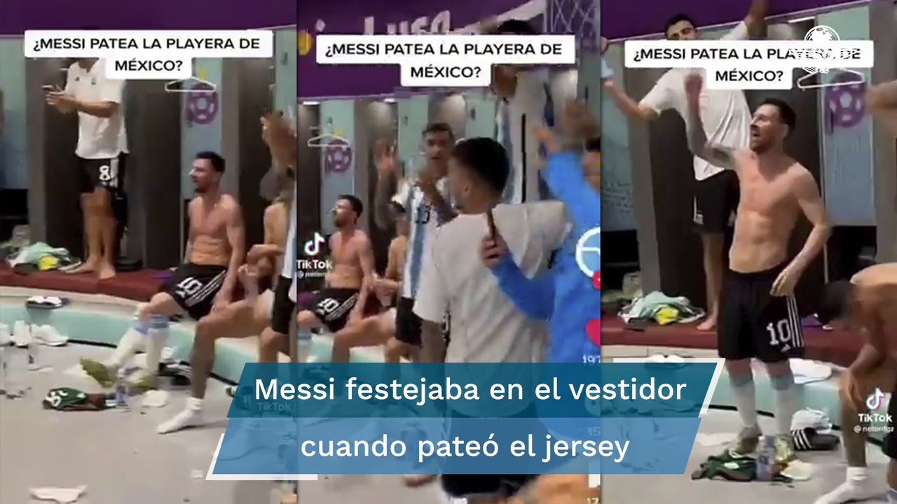 Messi causa polémica por patear playera de México