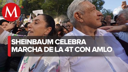Cerca de 1.2 millones de personas marcharon con AMLO: Sheinbaum; "hay saldo blanco"