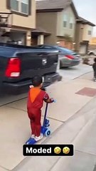 Kids Riding Scooters Wipe Out at the Same Time