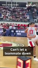 Scottie Thompson carries Nards Pinto by himself after he got hurt late in the first frame