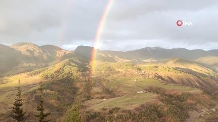 Artvin'de mest eden gökkuşağı manzarası