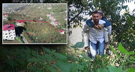 'Arazi anlaşmazlığı’ çilesi; babaannesini sırtında taşıyor