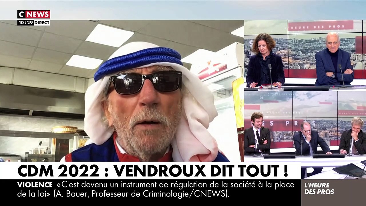 L'improbable duplex de Jacques Vendroux habillé en qatari depuis un kebab pour CNews