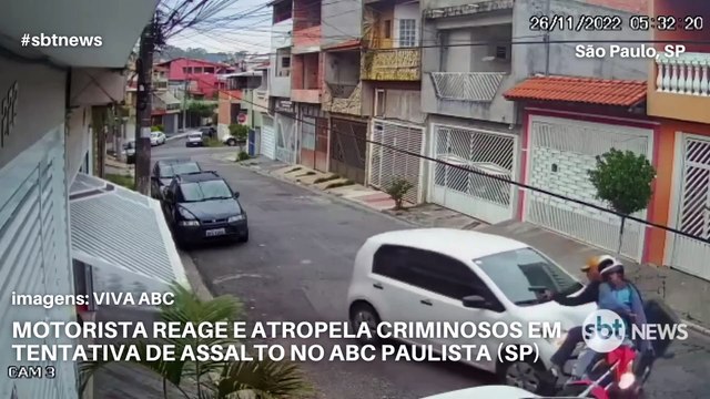 Motorista reage a assalto e atropela assaltantes em SP