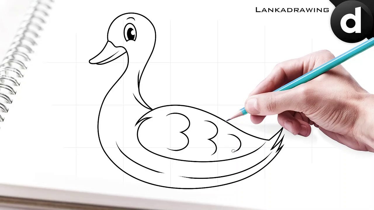 cara menggambar bebek sederhana dan mudah untuk anak