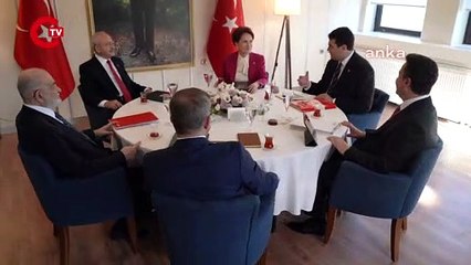 Altılı masanın dokuzuncu toplantısından ilk görüntüler