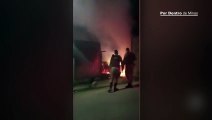 Homem é salvo de incêndio pela polícia em Ribeirão das Neves