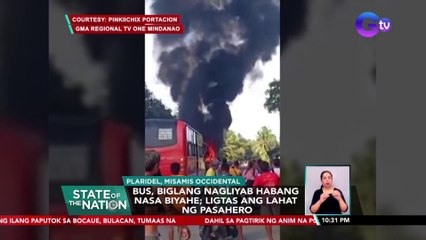 Bus, biglang nagliyab habang nasa biyahe; Ligtas ang lahat ng pasahero | SONA