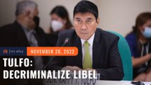 Tulfo: Ok decriminalize libel, but not for those who spread disinformation