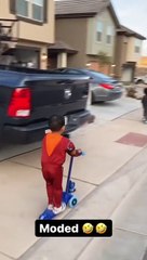 Kids Riding Scooters Wipe Out at the Same Time