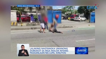 Lalaking nagtangka umanong dumukot sa mga inalok niyang pagsanlaan ng lupa, kinuyog | Saksi