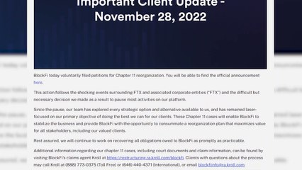 BlockFi se declara en bancarrota tras el colapso de FTX